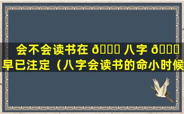 会不会读书在 🐅 八字 🐟 中早已注定（八字会读书的命小时候不会读书,长大会读书吗）